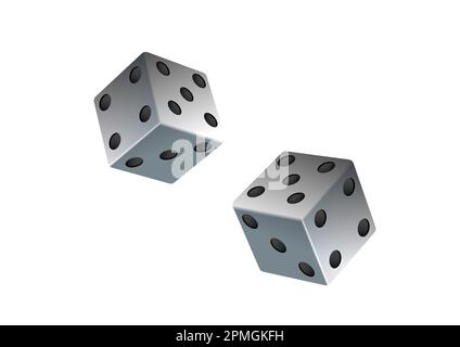Premium Vector  Rolling dice white roll cubes for gamble games top view  dice sides and falling 3d angles lucky craps realistic vector objects set