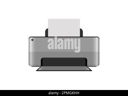 Realistic inkjet printer isoalted on white background. Vector illustration of inkjet printer Stock Vector