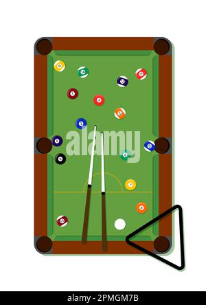 Pool Table Clipart Illustration In Flat Style Isolated On White Background Stock Vector