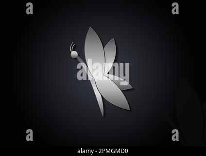Silver luxury butterfly vector illustration Stock Vector
