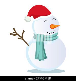 Snowman Character Cartoon Vector Isolated On White Background Stock Vector