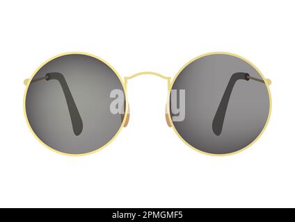 Rounded sunglasses with black lens Stock Vector