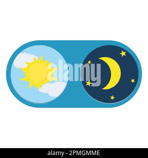 Turn on - off button. Day and night Stock Vector