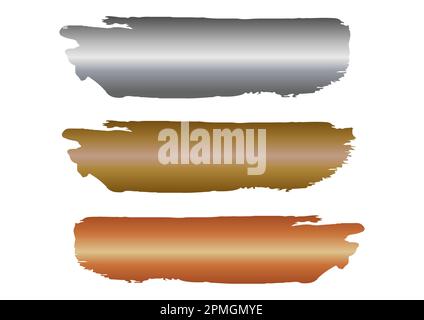 Set of gold, silver and bronze gradient Stock Vector