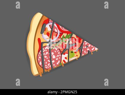 Slice of Pizza With Letters Vector Illustration Stock Vector