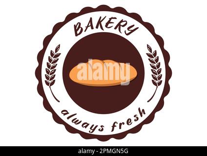 Modern logo of bakery. Bred, wheat spice, flat logo, bakery logo Stock Vector