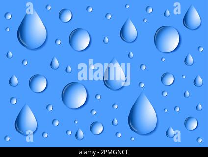 Realistic Vivid Water Drops Vector Stock Vector