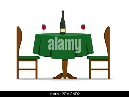 Restaurant Table Vector Clipart Flat Design Isolated On White Background Stock Vector