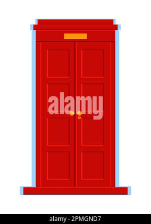 Red Door on White Background Vector Illustration Stock Vector