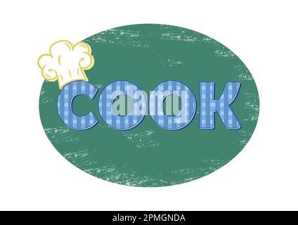 Retro Design Cook Logo Template Stock Vector