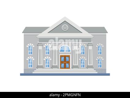 Museum Building Clipart Vector Flat Design Isolated On White Background Stock Vector