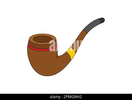 Tobacco pipe vintage clip art isolated on white background Stock Vector