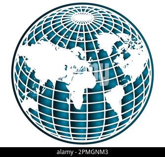 Vector Digital Future Map. Techno World Map. World map. The future Planet map Stock Vector