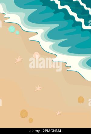 Seaside summer beach vector illustration Stock Vector