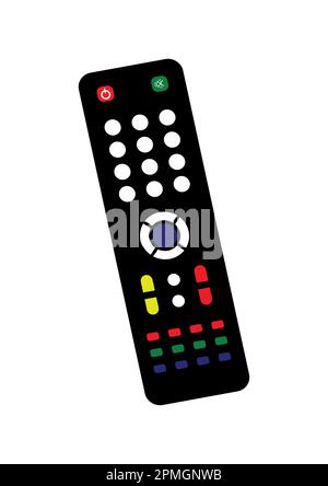TV remote icon in flat style isolated on white background. Vector illustration of TV remote Stock Vector