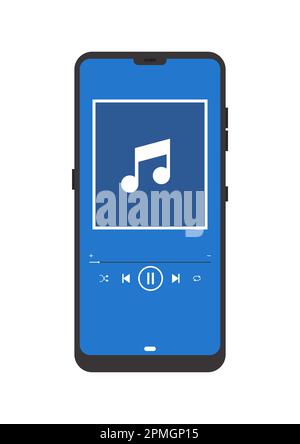 Smartphone with music player vector Stock Vector