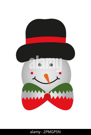 Snowman Head For Decoration On White Background Vector Stock Vector