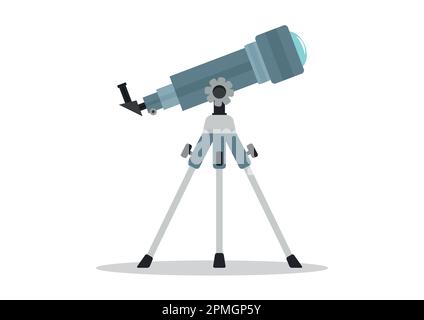 Space telescope clipart in flat style isolated on white background vector illustration Stock Vector
