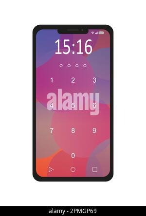 Phone PIN Unlock Vector Isolated On White Background Stock Vector