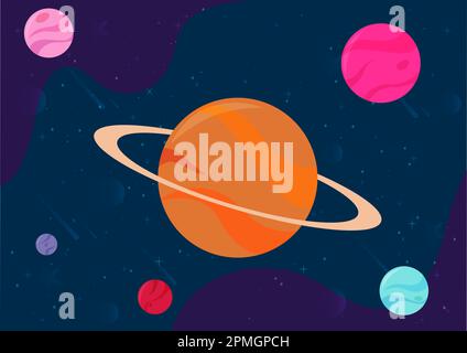 Vector illustration of Space and Planetary Stock Vector