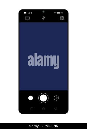 Vector Illustration of a Mobile Phone. Vector Smartphone. Camera mode Stock Vector