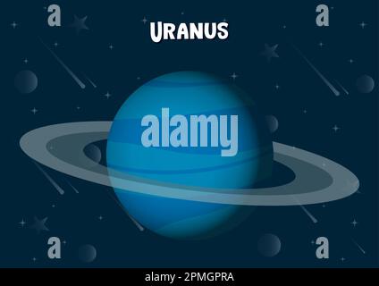 Vector illustration of Uranus planet Stock Vector