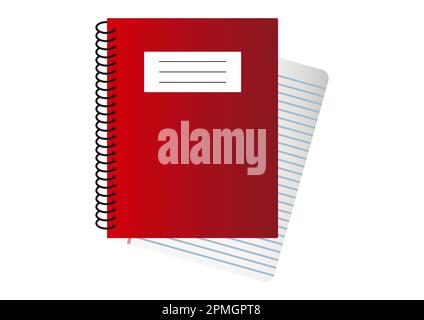 Spiral notebook in flat style isolated on white background Stock Vector