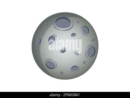 Vector illustration of satellite moon isolated on white background Stock Vector