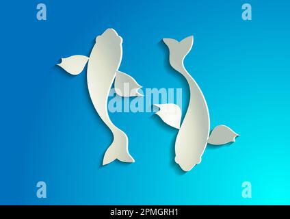 Vivid Fish Paper On Flat Style Vector Design Stock Vector