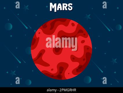 Vector illustration of Mars planet Stock Vector