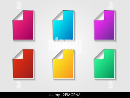 Vivid colorful paper sheets on flat style Stock Vector