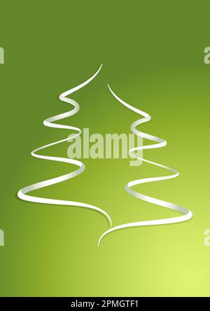Vivid Paper Christmas Tree On Flat Style Vector Design Stock Vector