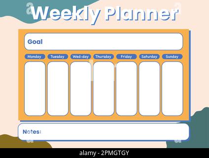 Weekly Planner Calendar Template Vector Stock Vector