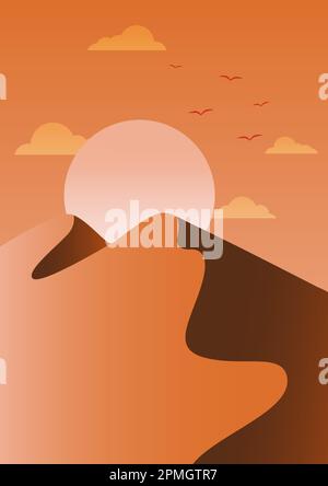 Wild West Desert Background Vector Illustration Stock Vector