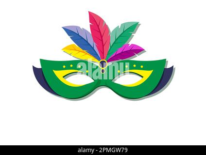 Vector illustration of Brazil carnival mask Stock Vector