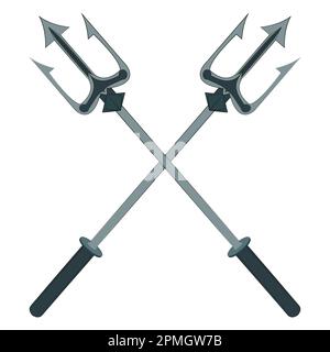 Vector illustration of a Trident isolated on transparent background Stock Vector