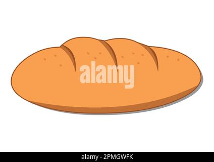 Vector illustration of french bread. Flat illustration of fresh bread isolated on white background Stock Vector