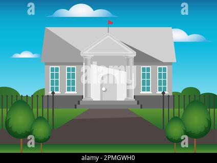 Vector illustration of house with columns. House with columns Stock Vector