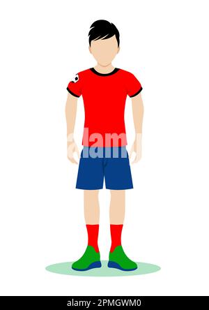 Vector illustration of soccer player isolated on white background Stock Vector