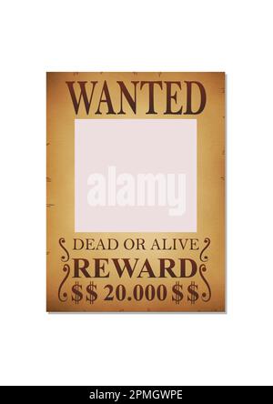 Vintage wanted poster template. Mockup poster Stock Vector