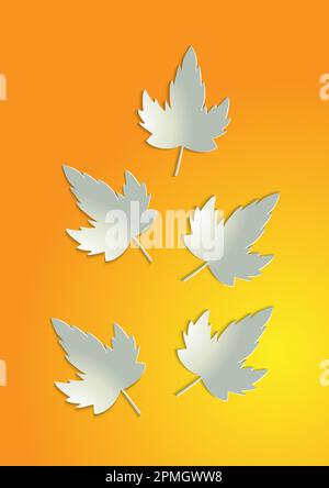 Vivid Paper Leaves On Flat Style Vector Design Stock Vector