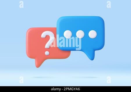 3d rendering faq icon, Stock Vector