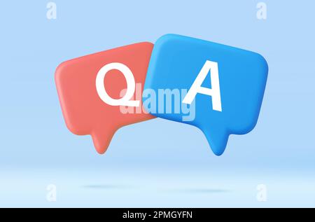 3d Speech bubble with q and a letters, Stock Vector