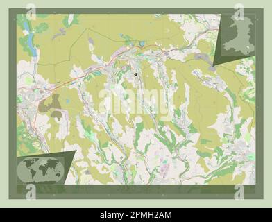 Blaenau Gwent, region of Wales - Great Britain. Open Street Map ...