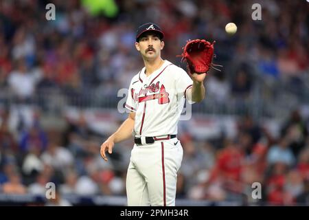 ATLANTA, GA - APRIL 12: Atlanta Braves catcher Sean Murphy #12 returns to  the dugout during the MLB game between the Cincinnati Reds and the Atlanta  Braves on April 12, 2023 at