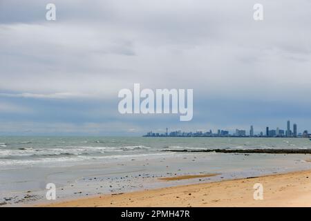 Horizontal line of the beach, in Pattaya, Thailand Stock Photo