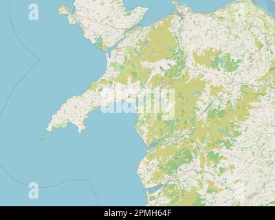 Gwynedd, region of Wales - Great Britain. Open Street Map Stock Photo