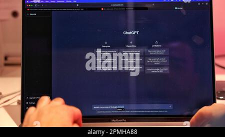 Connecting with AI and using a chat GPT Stock Photo