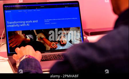 Connecting with AI and using a chat GPT Stock Photo