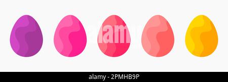 Painted Easter eggs icons collection. Vector illustration. Stock Vector